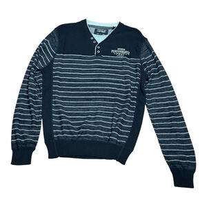 Private Member Sweater Mens Medium Striped Pullover Long Sleeve High Performance